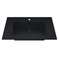 Раковина для ванной Uperwood Parma Quartz, черная матовая, уголь