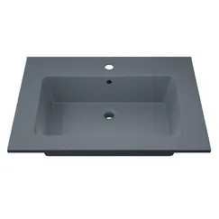 Раковина для ванной  Uperwood Parma Quartz, серая матовая, бетон