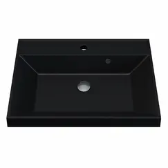 Раковина для ванной Uperwood Classic Quartz, кварцевая, черная матовая, космос