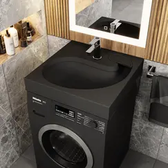 Раковина над стиральной машиной Uperwood Comforty 60х60х11 см, черная матовая