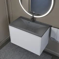 Раковина для ванной кварцевая Uperwood Elen Quartz 80  серая матовая (серый шелк)