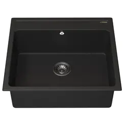 Кухонная мойка из искусственного камня Uperwood UPD-104, прямоугольная, цвет уголь