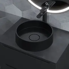 Раковина накладная кварцевая Uperwood Tanos Quartz 35 см, черная (уголь)