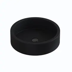 Раковина накладная бетонная Uperwood Round 34х34х9 см, круглая, черная