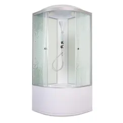 DTO Душевая кабина  L980 с электрикой высокий/с узором/хром