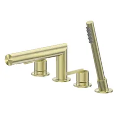 Смеситель ABBER Perfekte 316 AF8A13BG на борт ванны с лейкой, золото брашированное