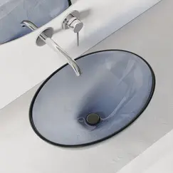 Раковина накладная прозрачная ABBER Kristall AT2802Saphir синяя