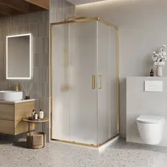 Душевой уголок BelBagno LUCE-A-2-90-P-ORO рифленое