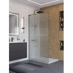 Душевая перегородка BelBagno UNO-L-1-TB-90/100-FL-GM рифленое/оруж.сталь