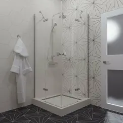 Душевое ограждение  Triton "ДЕЛЬТА-ХРОМ" (низкий поддон) 90х90 квадрат