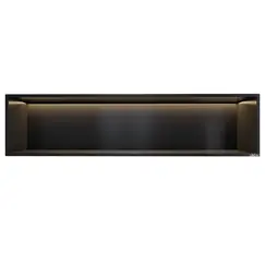 Скрытая настенная ниша из нержавеющей стали ABBER Nischen AN3006MB с LED подсветкой, черная матовая