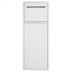 Скрытая настенная ниша из нержавеющей стали ABBER Nischen AN3008MW с корзиной и бумагодержателем, белая матовая