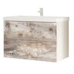 Тумба подвесная с раковиной 1 Marka  Бетон Push