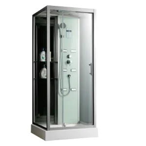 Душевая кабина Frank  с баней/без бани пристенная F-501/F-502-1, Цвет профиля: Хром, Выбрать размер: 90x85, Комплектация: без бани