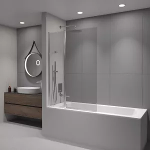 Шторка на ванну RGW SC-11, Цвет стекла: прозрачное, Цвет профиля: Хром, Выбрать размер: 100