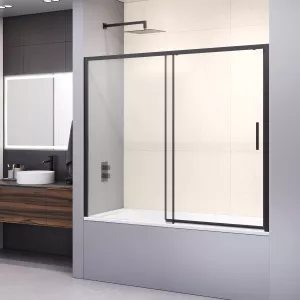 Шторка на ванну RGW SC-45B, Цвет профиля: Черный, Выбрать размер: 180