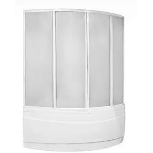 Шторка для ванны BAS Вектра 150х145 для асимметричных ванн