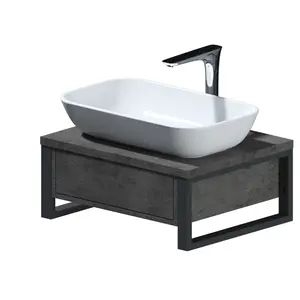 Тумба подвесная 1Marka GRUNGE LOFT бетон темный