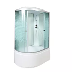 DTO Душевая кабина L920 , с рисунком , хром, 120*80, Ориентация: правая, Комплектация: стандартная