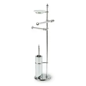 Stil Haus Giunone  cтойка: мыльница + полотенцедержатель + бумаг + ерш   золото