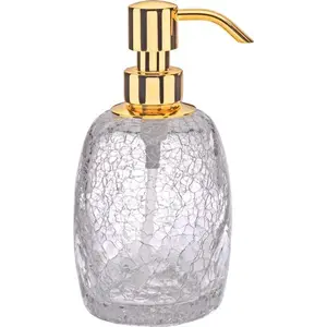 Surya Crystal  дозатор овальный с помпой V5   золото - эффект битого стекла