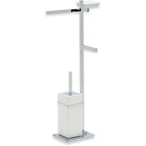 Stil Haus Urania  стойка: мыльн. + полотенцедер. + бумагодер. + ёрш кер.   хром - бел. керамика