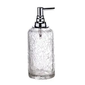 Surya Crystal  дозатор высокий с помпой V6   светлая бронза - эффект битого стекла