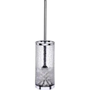 Surya Crystal  напольный ерш без крышки   хром - стекло с эффектом волны