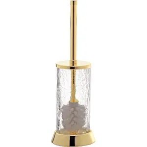 Surya Crystal  напольный ерш с крышкой на металлич. основании   хром - прозрачное стекло