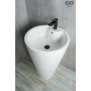 Напольная белая раковина для ванной Gid Nb136