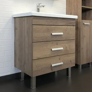 Тумба-умывальник напольная Comforty  Никосия дуб темный