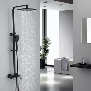 Душевая стойка ACWEN 1901В с изливом, черный матовый, Выбрать цвет:  черный матовый