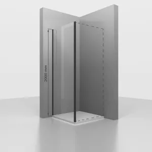 Боковая панель RGW Z-050-3B, Цвет стекла: прозрачное, Цвет профиля: Черный, Выбрать размер: 70