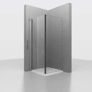 Боковая панель RGW Z-050-2B, Цвет стекла: матовое-сатинат, Цвет профиля: Черный, Выбрать размер: 100