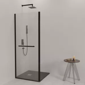 Боковая панель RGW Z-060-3B, Цвет стекла: прозрачное, Цвет профиля: Черный, Выбрать размер: 90