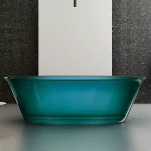 Ванна из полиэфирной смолы  ABBER Kristall AT9707Aquamarin бирюзовая 170*75 прозрачная, Выбрать цвет: Бирюзовый