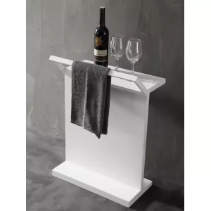 Столик для ванной комнаты ABBER Stein AS1637 с полотенцедержателем, белый, Выбрать цвет: Белый