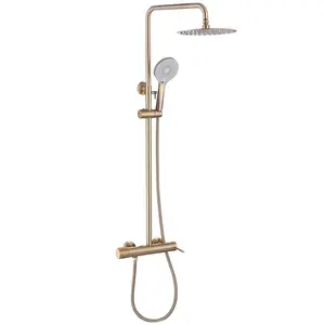 Душевая стойка ABBER Emotion AF8816GL с изливом, золото матовое