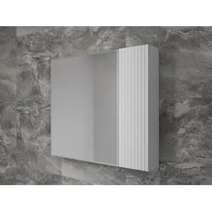 Зеркальный шкаф «Стокгольм»  белый рифленый софт