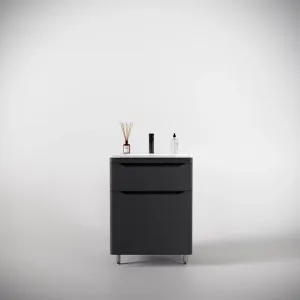 Тумба напольная с раковиной "Марелла " (2 ящ.) Люкс антискрейтч серый, PLUS, Выбрать цвет: Серый, Выбрать размер: 60