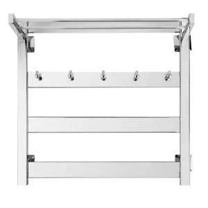 Полотенцесушитель Secado Комано 1 КСП, с крючками и полочкой, водяной, хром, Выбрать цвет: Хром, Выбрать размер: 40х60