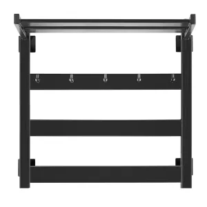 Полотенцесушитель Secado Комано 1 КСП, с крючками и полочкой, водяной, ЧЕРНЫЙ МАТОВЫЙ, Выбрать цвет: Черный, Выбрать размер: 40х60