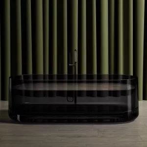 Ванна из полиэфирной смолы  ABBER Kristall AT9708Onyx черная прозрачная, Выбрать цвет: Чёрный