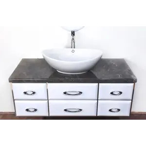 Тумба VELVEX OLIVIA 110 белая со столешницей