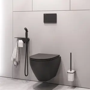 AM.PM Spirit V2.0 набор подвесной унитаз с гиг.душем, черный