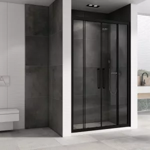 Душевая дверь ABBER Schwarzer Diamant прозрачное/черный, Цвет стекла: прозрачное, Цвет профиля: Черный, Выбрать размер: 140