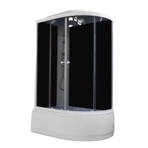 Кабина душевая  EC1221L  PARLY, Цвет стекла: тонированное, Высота поддона: Высокий, Цвет профиля: Белый, Выбрать размер: 120х80, Ориентация: левая