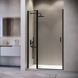 Душевая дверь RGW LE-004B, Цвет стекла: прозрачное, Цвет профиля: Черный, Выбрать размер: 100