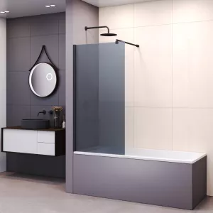 Шторка на ванну RGW SC-050B, Цвет стекла: тонированное, Цвет профиля: Черный, Выбрать размер: 70