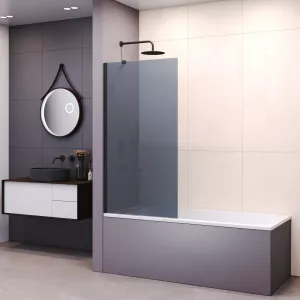 Шторка на ванну RGW SC-150B, Цвет стекла: тонированное, Цвет профиля: Черный, Выбрать размер: 90